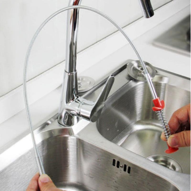 Product Introduction of 60/90/160cm Drain Snake Spring Pipe Dredging Tool Dredge Unblocker Drain Clog Tool for Kitchen Sink Sewer Cleaning Hook Water Sink Tool 17