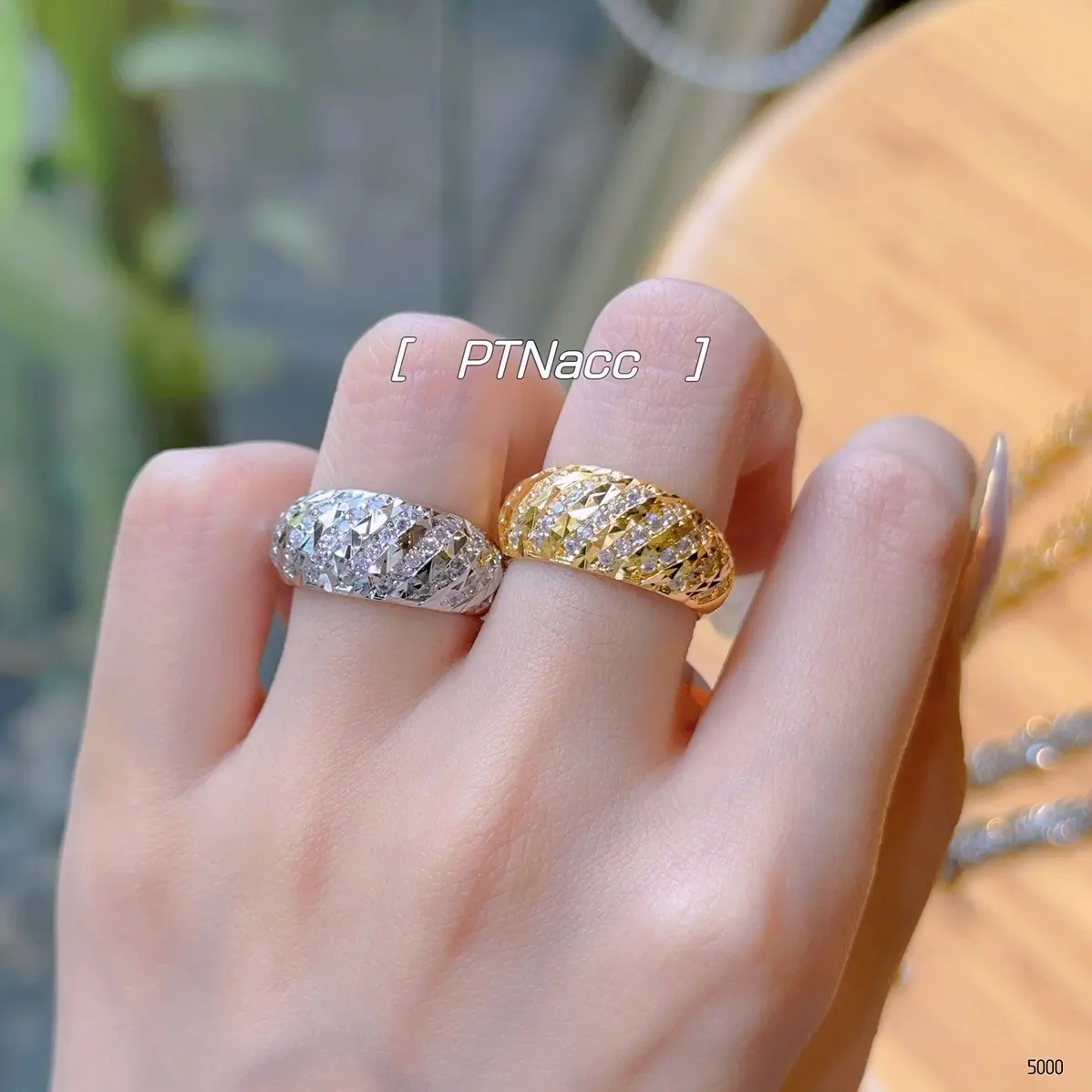 PTNACC nhẫn mo đính đá cho nữ đơn giản . Hợp kim xi Women