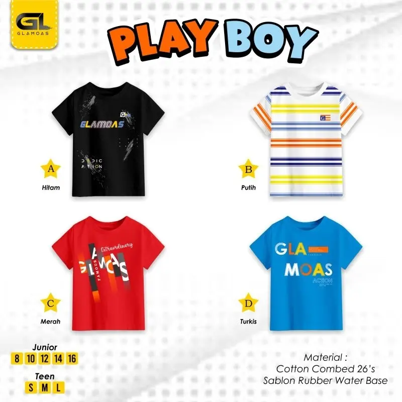 Playboy T-shirt/Kaos Anak Laki-laki/Kaos Harian Anak/Kaos Anak/Kaos Anak Junior