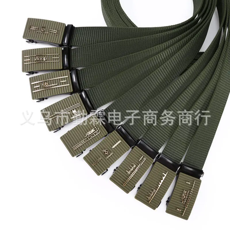 Thắt Lưng Nam, Thắt Lưng Khóa Không Răng Tự Động Bằng Sắt, Thoáng Khí, Màu Trơn Giả Nylon, Thân Thắt Lưng Bán Chạy 6