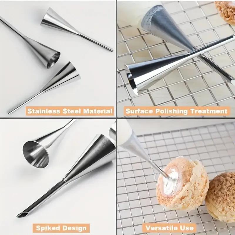 Stainless Steel Cream Nozzle, 2/4 Counts Cake Decorating Nozzle, Cake Decorating Tool, Baking Tool for Cake, Cupcake, Pastry, Kitchen Accessories 8