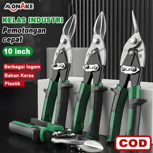 Monake German Gunting Holo Aviation Snip Baja Ringan 10inch Hollow Seng Serbaguna  Viation Scissors lurus Gunting Penerbangan Panjang 250mm