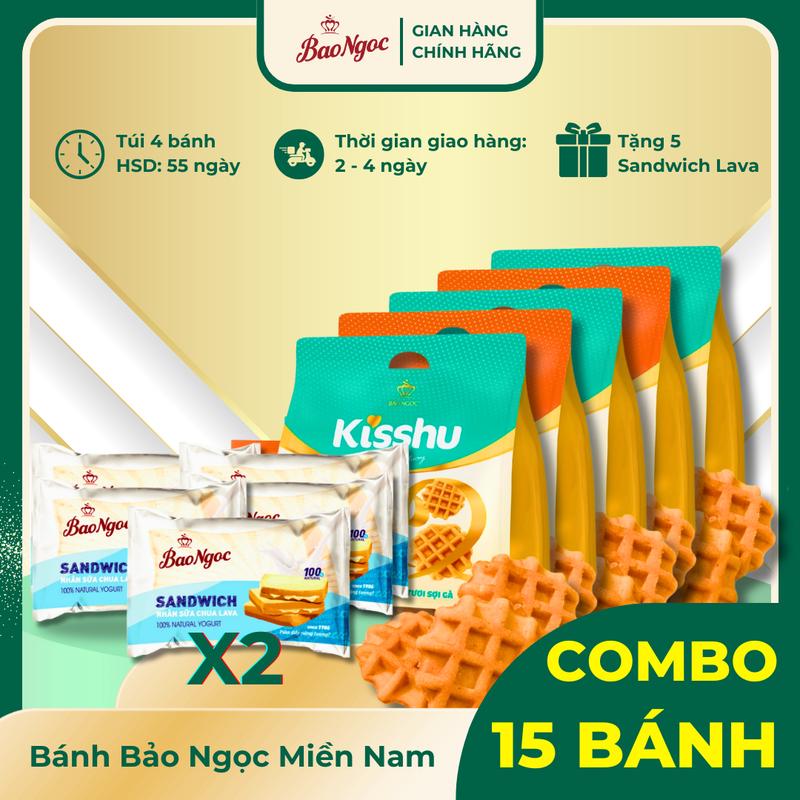 COMBO 10 SANDWICH SỮA CHUA LAVA + 5 BÔNG LAN Bánh Mì Bông Lan Sợi Gà Sợi thịt BBQ Tiếp Sức Cho Cả Ngày Năng Động Sandwich Sữa Chua Lava Bánh Mì Tươi Bảo Ngọc
