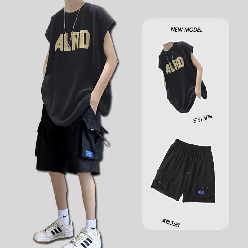 Set quần short kaki và áo thun ba lỗ ALRD 2