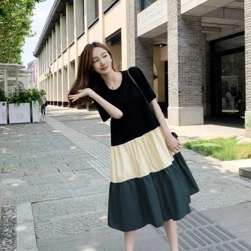 slim fit dress slacks Korean Style] V-Neck Drawstring Waist Floral Print Midi One Piece Dre   Ordicle