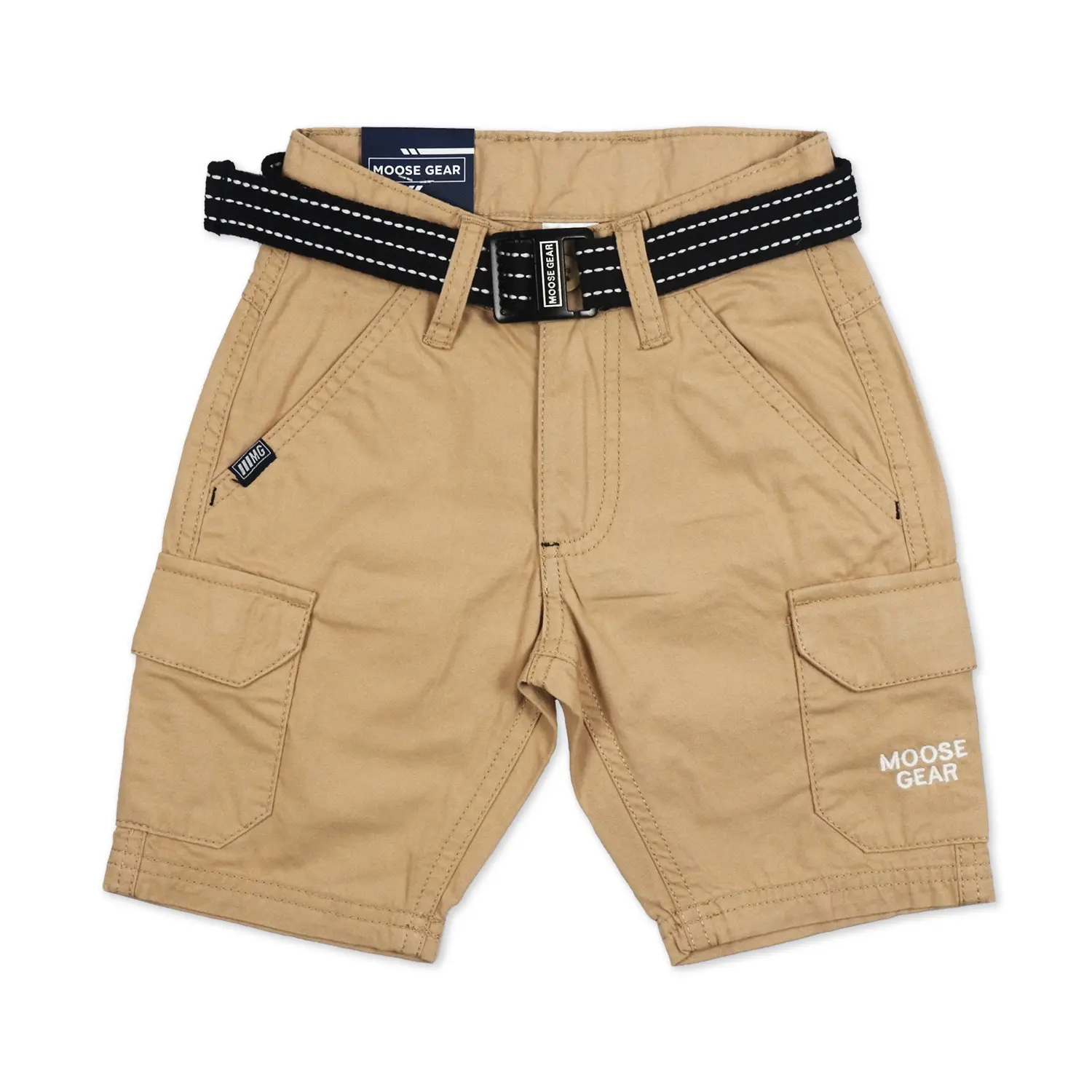 Moose Gear Sheepskin Beige Cargo Twill Short With Black Belt - (SP-T 13809)