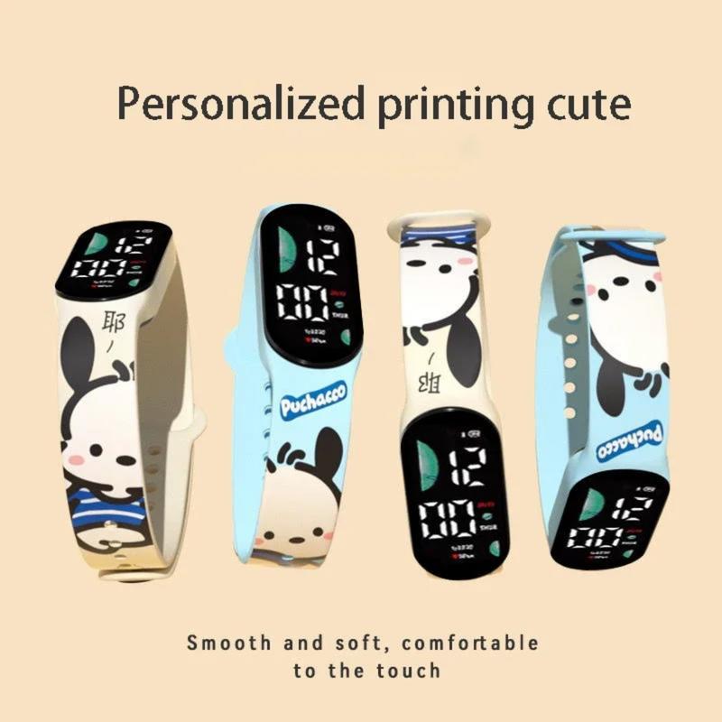Đồng Hồ Điện Tử, Phim Hoạt Hình Anime Sanrio, Thiết Kế Pochacco Và Cinnamoroll, Phong Cách Kawaii Thích Hợp Cho Trẻ Em Và Học Sinh, Đồng Hồ Thể Thao LED, Silicon In Hình 6