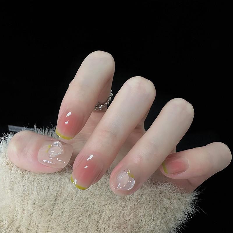 Product Introduction of Red Book Popular Wearing Nail Medium and Long Milk White French 9K Glass Diamond Nail Art Finished Nail Sticker Nail Art Hot Selling Multi-choice Nail Art nail  sticker 5