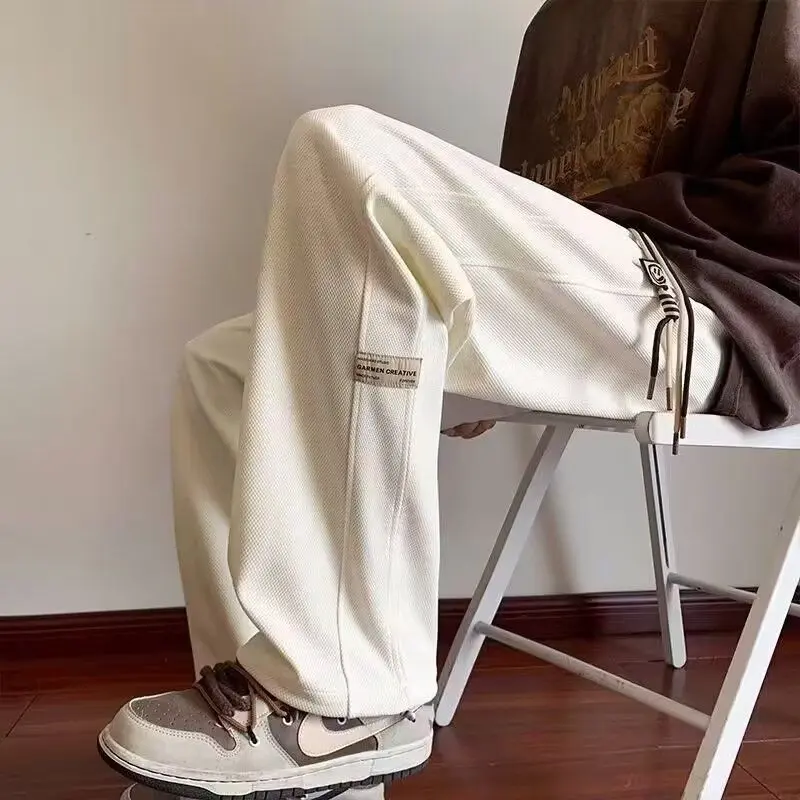 Quần Thường Ngày Dáng Rộng, Phong Cách Hàn Quốc Nam, Hợp Xu hướng Và Dễ Phối Đồ, Mỏng Mùa Hè, Ống Rộng, Đuôi Kéo, Hàng Mới Về 2025
