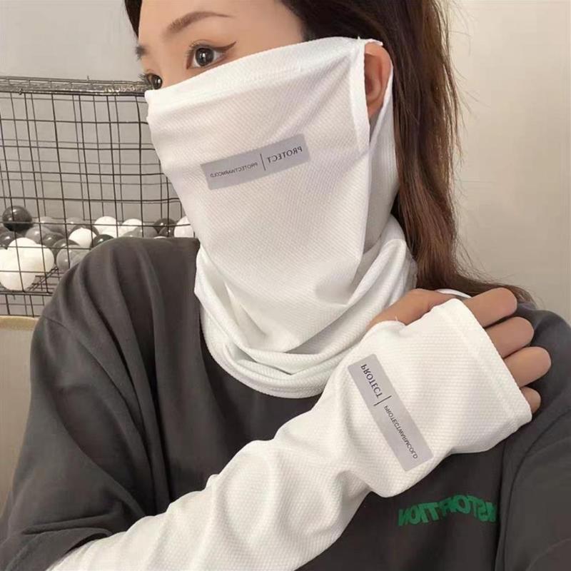 Product Introduction of Summer Ice Silk Sunscreen Mask For Men Women UV Solar Arm Sleeves Ice Silk Driving Arm Cover Cycling Face Cover Bandana Scarf 10