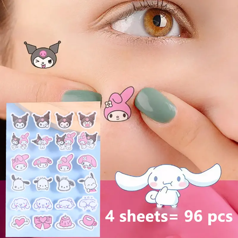 96pcs Acne Patches Sanrio Kuromi Shaped Acne  Sticker Invisible Acne Cover Removal Pimple Patch Skin Care