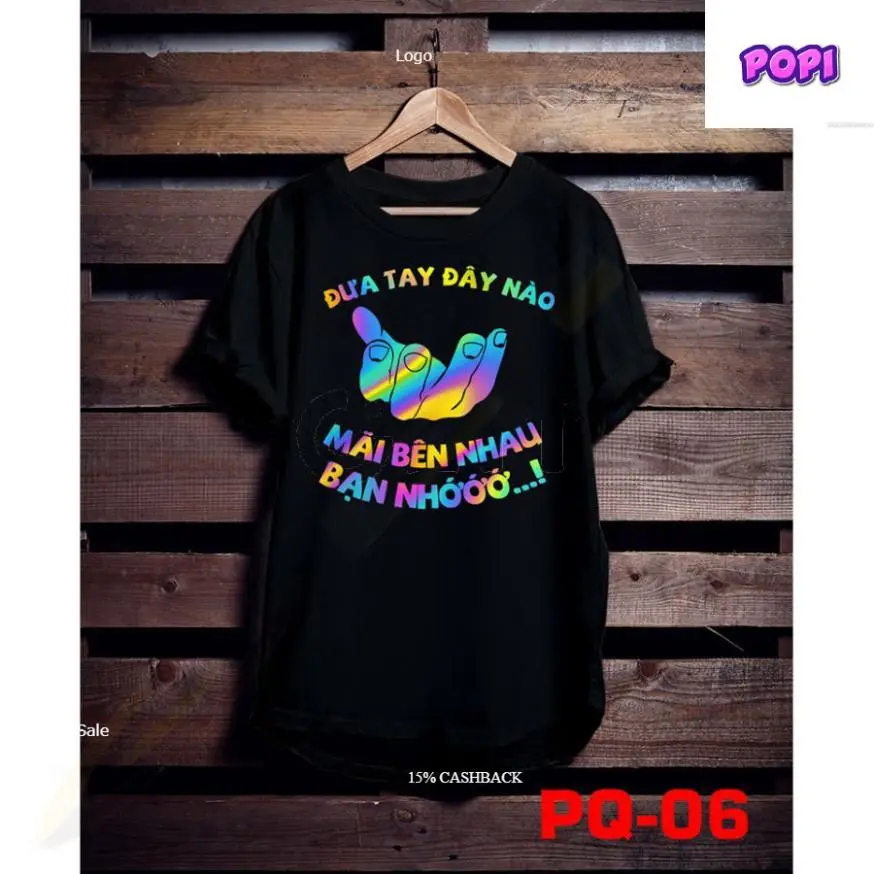 [GIẢM GIÁ] Áo phông phản quang bảy màu Mãi bên nhau bạn nhe, form rộng tay lỡ chất Cotton freesize cho nam và nữ -POPI.36
