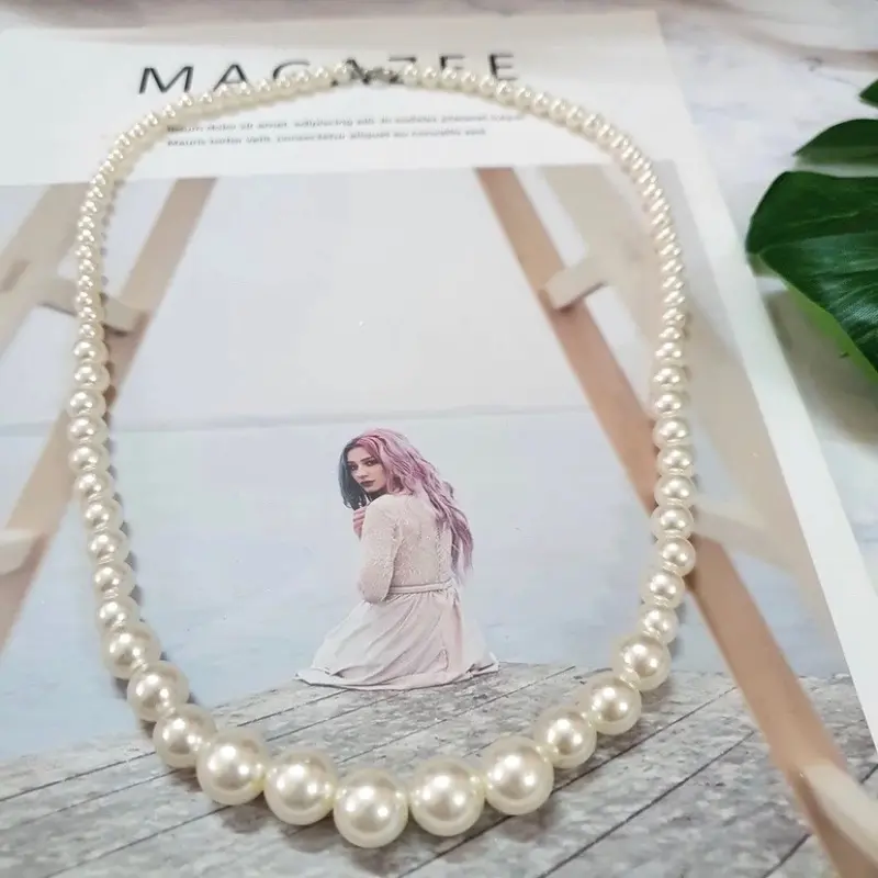 ￼[Phụ kiện áo dài] Chuỗi Vòng cổ Ngọc Trai Nhân Tạo phong cách tiểu thư 3