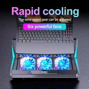 6 Fans Cooling Pad Kipas Fan Pendingin Laptop Portable Big Fan Untuk Notebook 11-18inch Berkualitas