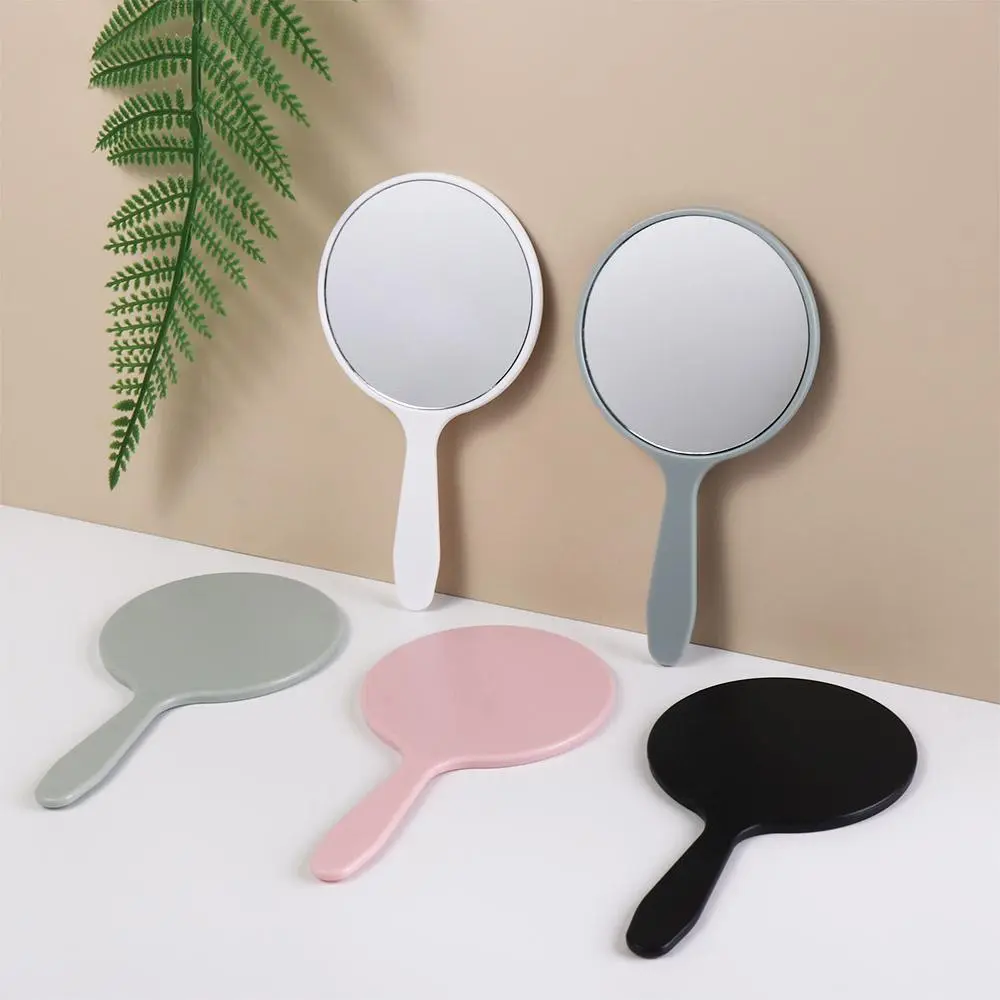 Cute DIY Makeup Mirror Small With Handle Round Handheld Mirror Anti-fall Handheld Portable Mirror Women