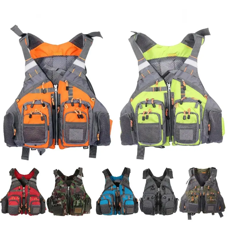 Fishing Outdoor Vest Breathable Multi-functional Multi-pocket Director of Size Life Jacket