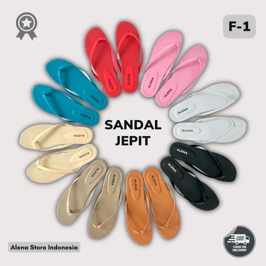 Sandal Jepit Wanita Teplek Flat Terbaru F-1