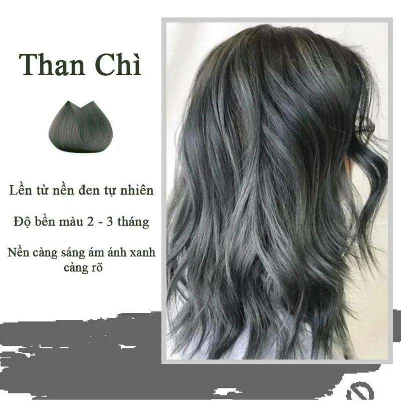 [ Rẻ VÔ ĐỊCH ] Sét Thuốc Nhuộm Tóc màu Than Chì kèm oxi và gang tay Đổi Màu Tóc Dưỡng Tóc 2