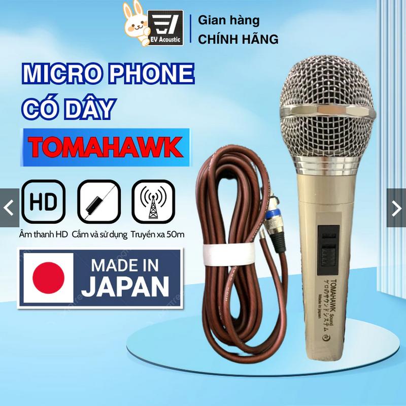 TOMA Micro karaoke có dây TOMAHAWK thương hiệu Nhật Bản mic hát nhẹ tiếng trong dùng cho dàn karaoke
