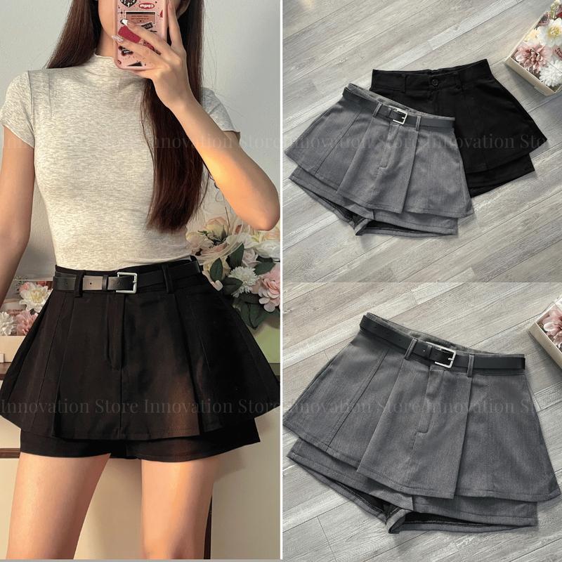 [TẶNG KÈM ĐAI] Quần Váy Thiết Kế 2 Tầng Có Quần Short Chống Lộ Cạp Lưng Cao Khoá Kéo 868 Nữ Women | BigBuy360 - bigbuy360.vn