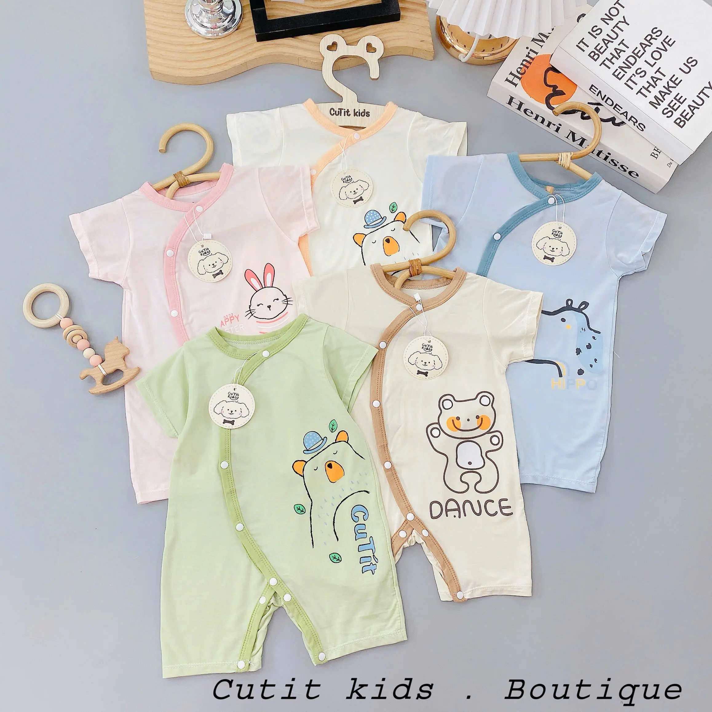 Combo 3 bộ body cộc cho bé từ 3- 10 kg, chất liệu cotton thun pettit loại 1, co giãn 4 chiều, mềm mịn, thấm hút mồ hôi cho bé