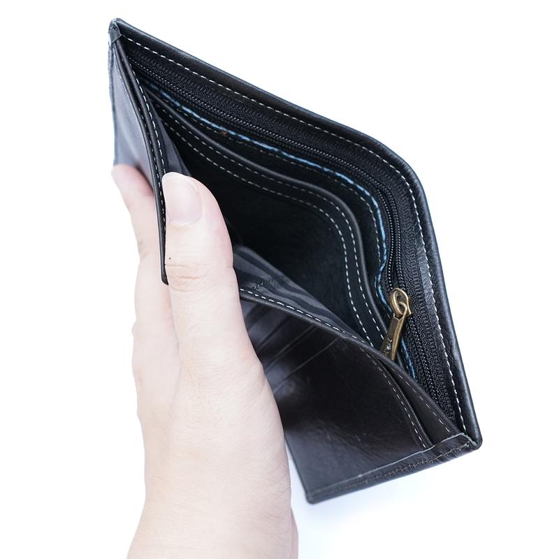 Ví da nam , ví  da bò gấp gọn da Nappa cao cấp V13 Wallet Leather Nhiều Ngăn Chữ Nhật 3