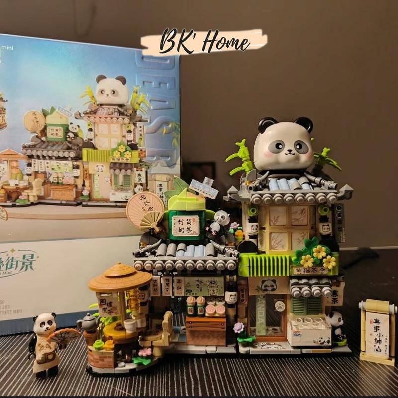 (Tặng đèn) Bộ lắp ráp đồ chơi toy mô hình Panda Gấu Trúc 1383 Tháo Lắp Xếp Hình