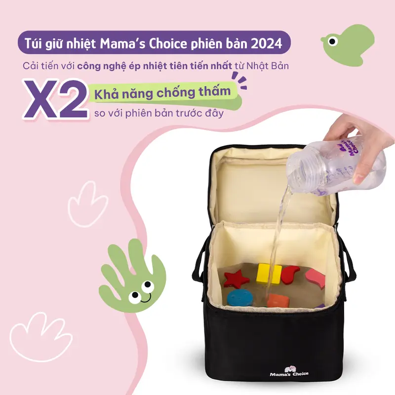 Combo Bộ Giữ Lạnh Sữa Mẹ Mama’s Choice, Túi Giữ Nhiệt Chất Liệu Cao Cấp 4 Lớp Dày Dặn Kèm Đá Khô Giữ Lạnh 6