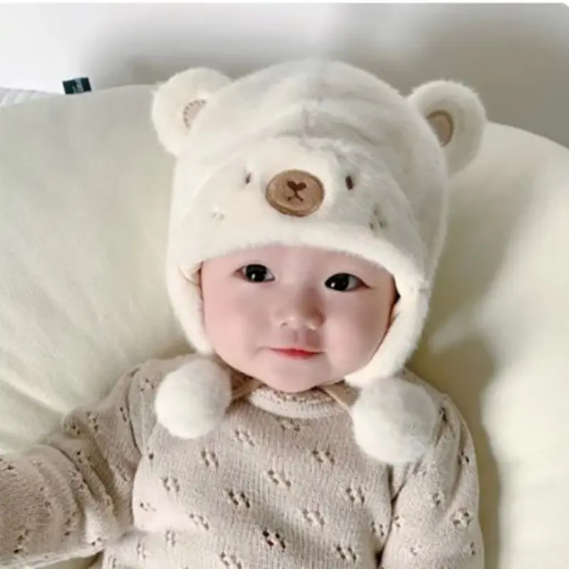 Mũ Nhồi Bông Mềm Mại, Thiết Kế Em Bé Lông Dễ Thương, Chống Gió, Bảo Vệ Lạnh Và Ấm, Mũ Len Làm Ấm Hơn, Mềm Mại Và Thân Thiện Với Da, Thoáng Khí, Thích Hợp Cho Các Hoạt Động Ngoài Trời, Dày Để Bảo Vệ Tai, Chống Gió Và Thoáng Khí, Mềm Mại 0