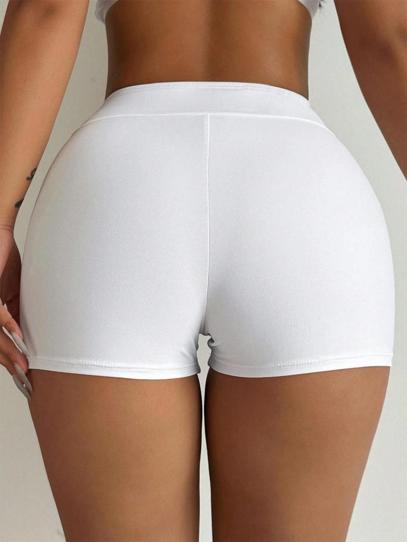 Product Introduction of Women's Solid High Waist Short Leggings, Casual Comfy Breathable Skinny Shorts for Daily Wear, Ladies Bottoms for Summer 2