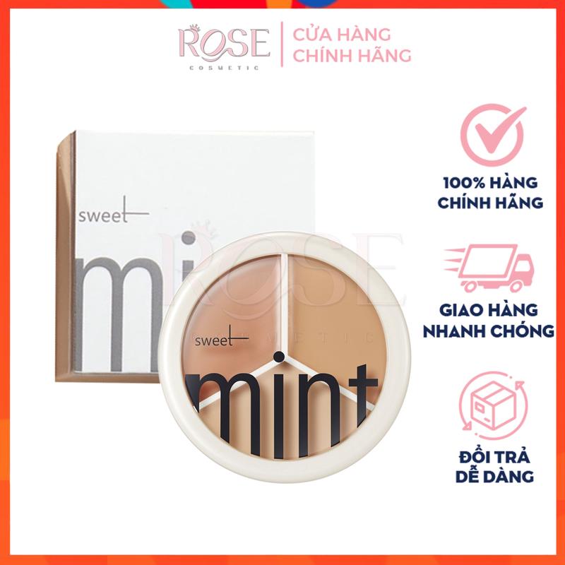  Kem Che Khuyết Điểm Triệt Sắc Sweet Mint 3 Màu Dạng Kem Tạo Khối Độ Che Phủ Cao Dưỡng Ẩm Mỏng Nhẹ Tự Nhiên 3 in 1 