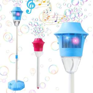Bubble Machine Toy, 1 Box Automatic Colorful Bubble Blower with 80ml Bubble Liquid & Accessories, Multifunction Portable Adjustable Height Bubble Maker for Wedding & Party, Bubble Spinner Wand, Round, Durable