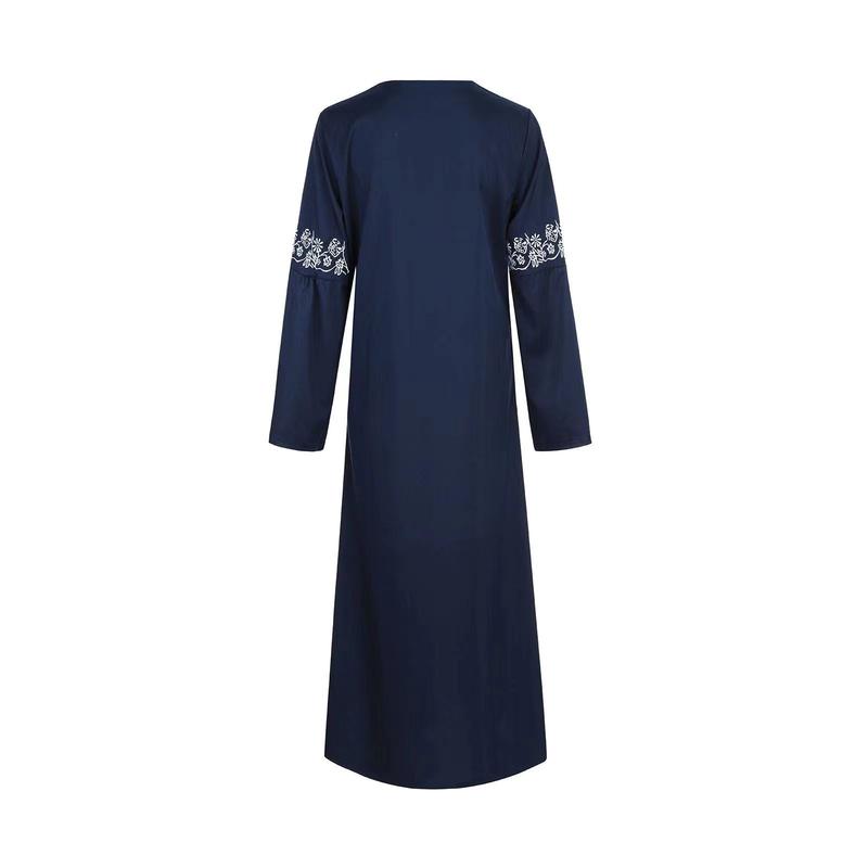 Váy Dài Hồi Giáo Cho Nữ, In Hoa, Cổ Điển, Kaftan, Hồi Giáo, Maxi 6