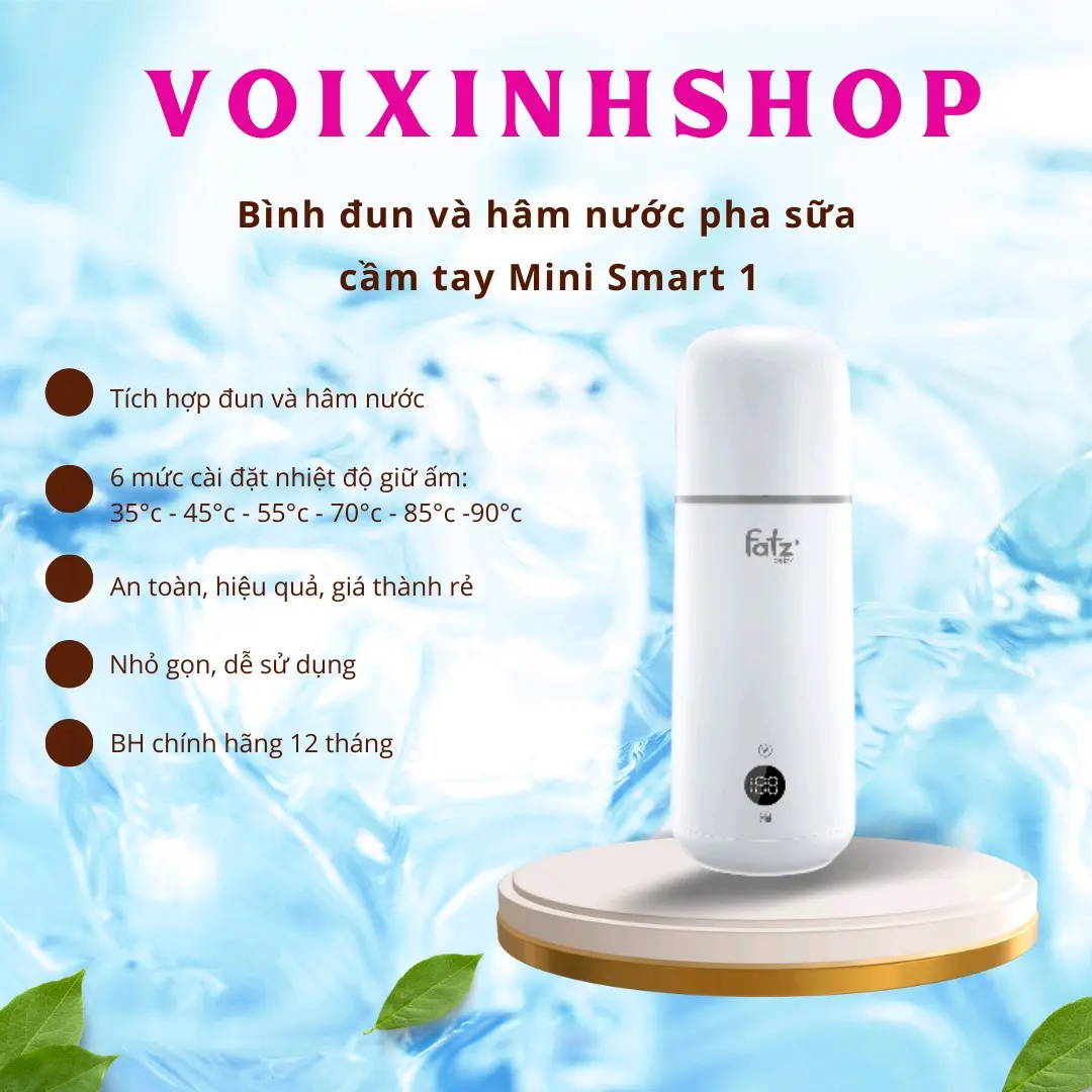 Dụng cụ đun và  hâm nước pha sữa cầm tay Mini Smart 1 máy pha sữa  cầm tay