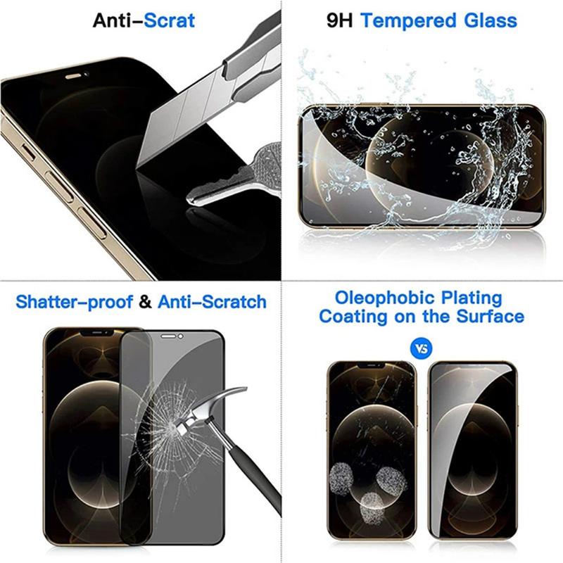 Product Introduction of Black Privacy Screen Protector iPhone 16 15 14 Plus 13 12 Pro Max 11 Pro XR 7 SE Premium Quality Anti-Spy Tempered Glass Shield FOR iPhone 16 Pro 12 13 Mini XS Max 9