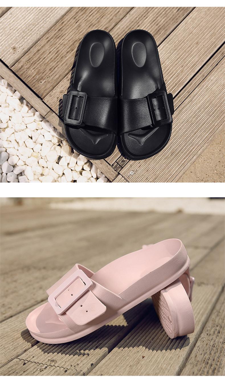 Product Introduction of Women's Slippers New Korean Style Fashion Slippers Outer Wear Internet Hot Casual Home Single Strap Slides Soft Bottom Comfortable Sandals 12