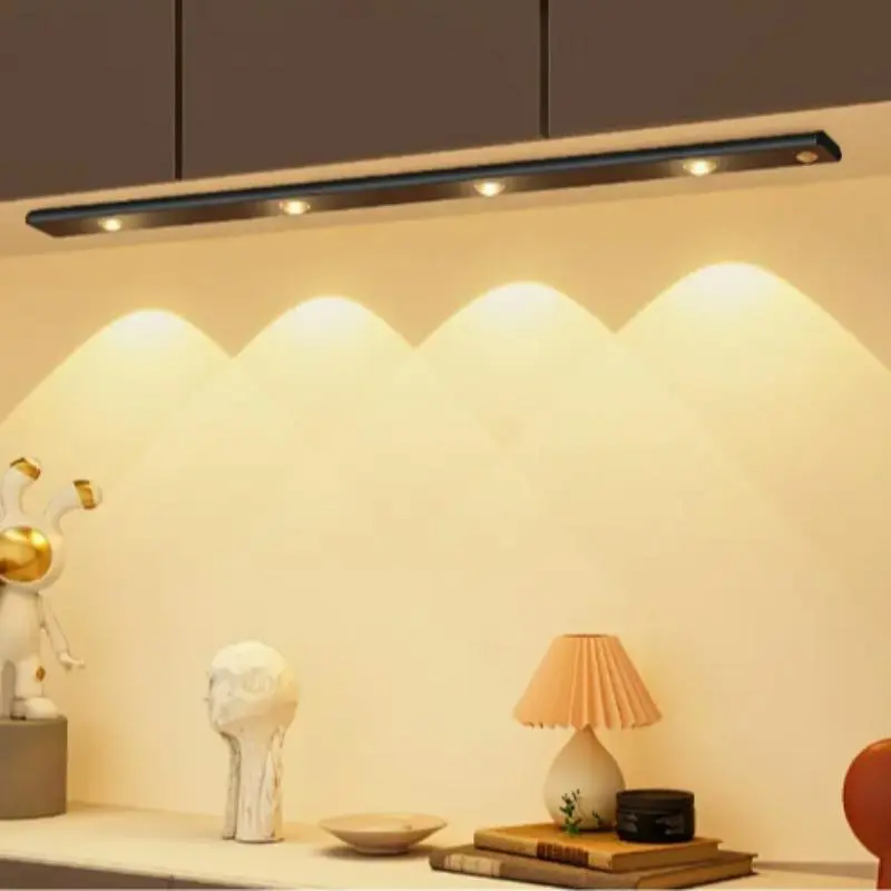 USB Rechargeable Under Cabinet Light, 1 Count Wireless LED Light, Adjustable 3-color LED Light, Suitable for Kitchen, Bedroom and Wardrobe