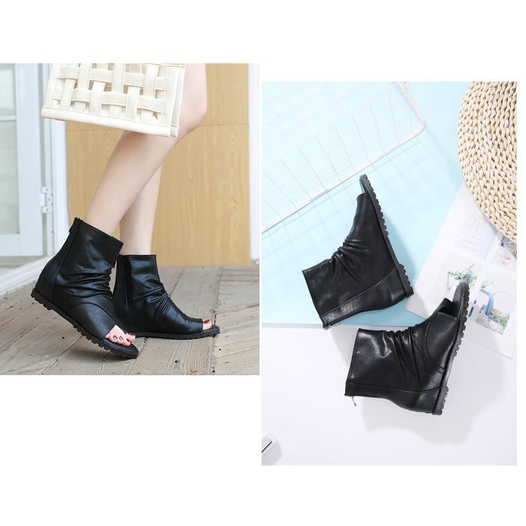 Giày boot xỏ ngón cổ ngắn đế độn 3.5cm basic sang trọng KAILI, giày boot nữ LAL02- Laylalay.n 6