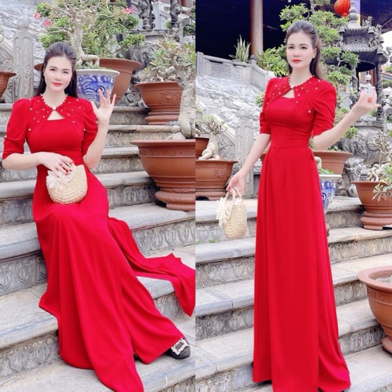 Áo dài cổ Ngọc trai phụ kiện thương hiệu uy tín thời trang truyền thống và thanh lịch - Dress vaytet