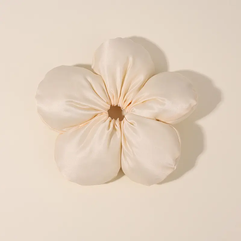 Dây Buộc Tóc Hoa Bánh Mì, Chất Liệu Satin Cao Cấp, Scrunchie Đầy Bông 3D, Thiết Kế Thanh Lịch Women Nữ 6