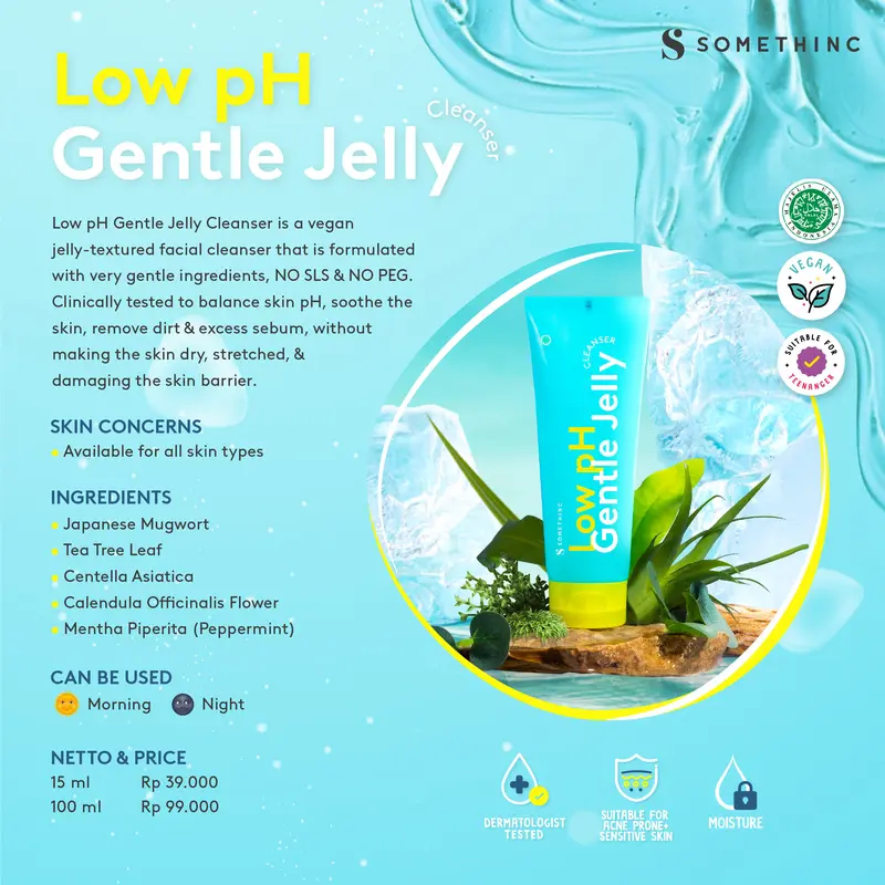SOMETHINC Low pH Gentle Jelly Cleanser - Sabun Cuci Muka Tanpa Kulit Ketarik -  Facial  Cleansing, Membersihkan Wajah 5