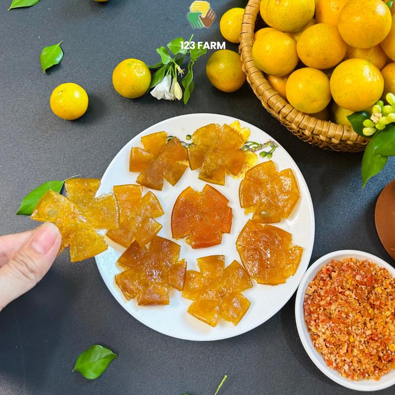 Tắc chưng đường phèn sấy dẻo 123 FARM gói 85g 2