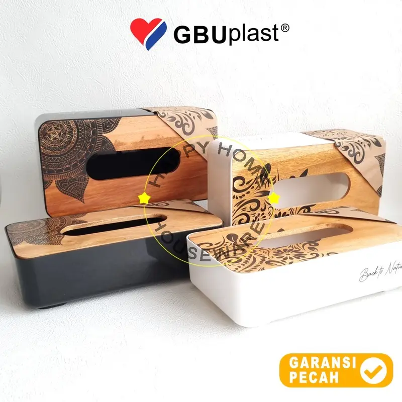 GBUplast LATARSA Small Tissue Box Dispenser Tempat Tissue Motif Kayu Back To Nature 4