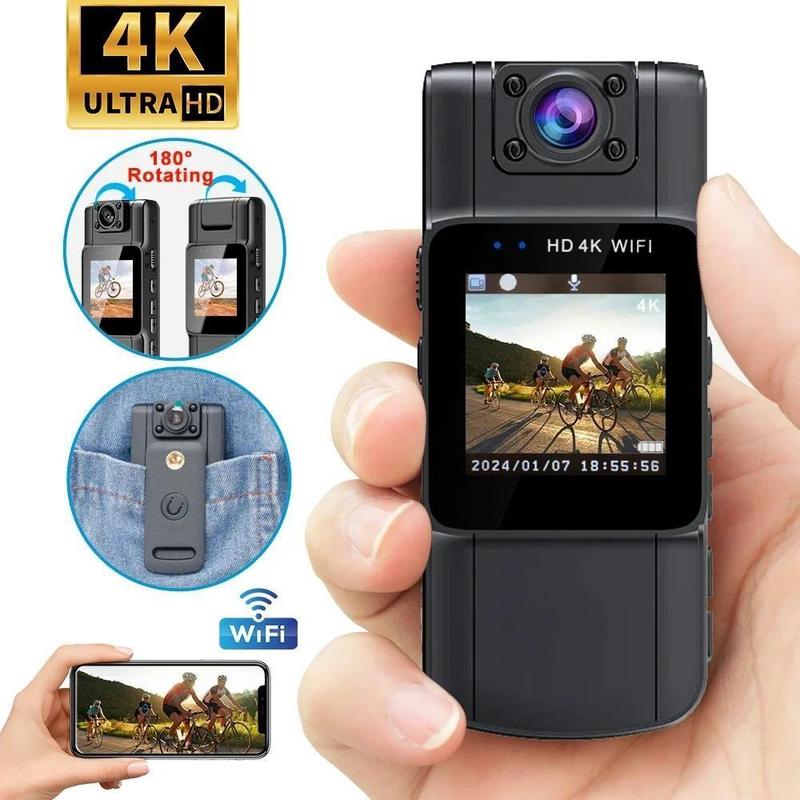 [SALE MẠNH] WiFi Ultra HD 4K Máy quay video kỹ thuật số di động Camera đeo trên người cảnh sát Máy quay phim thể thao DV nhỏ