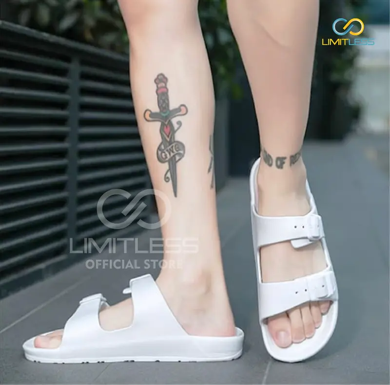Sandal Pria 2 Strap Kasual Kekinian Dalam Ruangan Luar Ruangan Sendal Open Toe Karet Empuk Modis 6