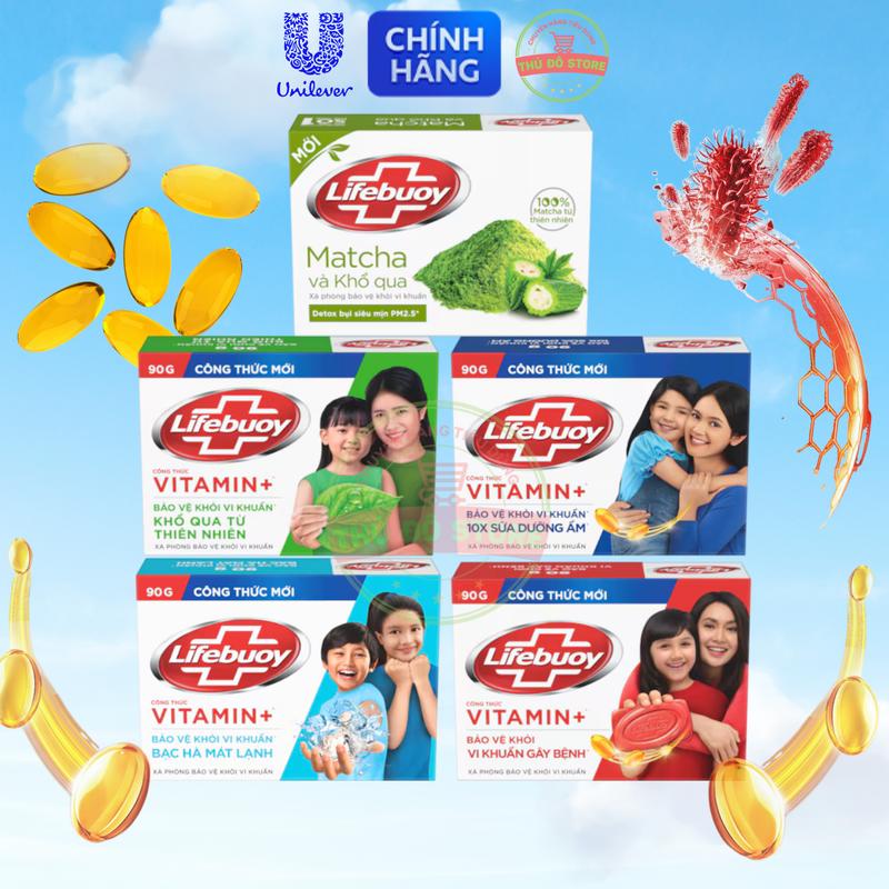 Bánh Xà Phòng Lifebuoy Vitamin+ Bảo Vệ Khỏi 99.9% Vi Khuẩn 90G