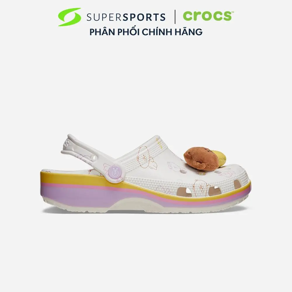 Giày Clog Unisex Crocs Classic Line Friends - Trắng - 209480-100