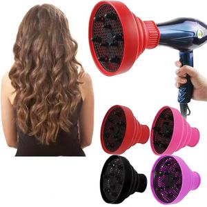 Difusor de secadora de cabello plegable de silicona, 1 unidad de radiador portátil de viaje para secadora de cabello, rizador de cabello reutilizable para cabello rizado de alta temperatura