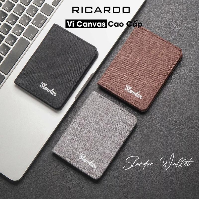Ví vải nam nữ unisex Slardar Brand chất liệu vải canvas mini dáng đứng , Bóp nam nữ nhỏ gọn nhiều ngăn đựng thẻ - V122