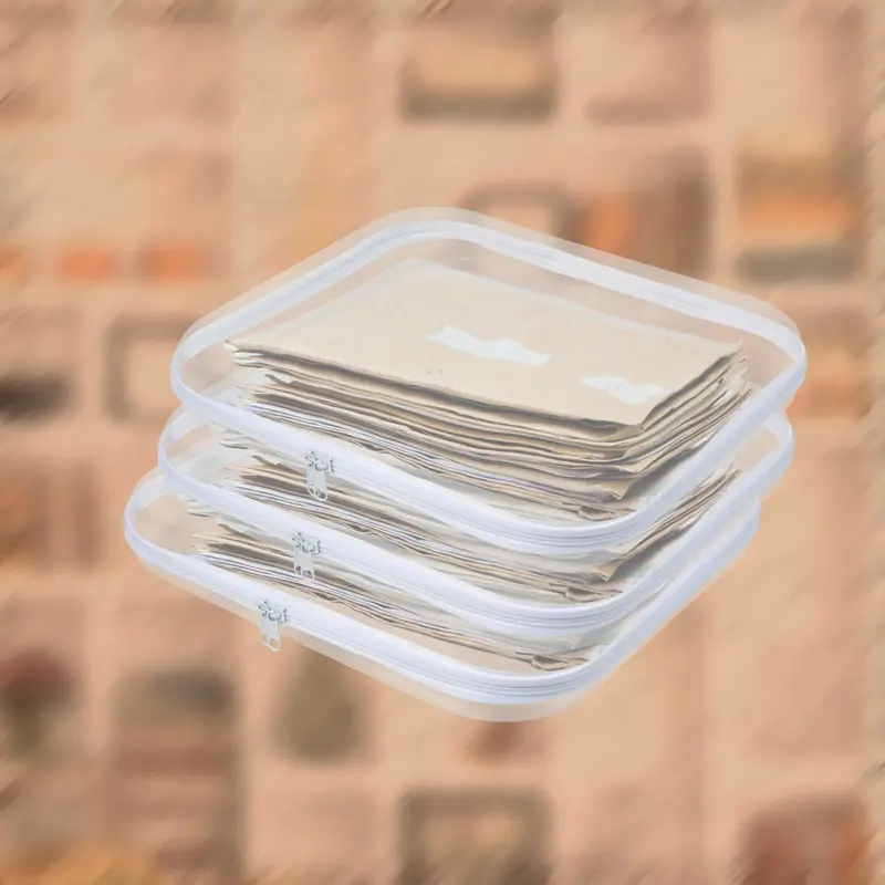 Clear Pvc Zipper Storage Box, 3 Counts/set Portable Waterproof Storage Bag, Plastic Organizer Containers, Multipurpose Storage Case for Pencil Toy Board Game 5